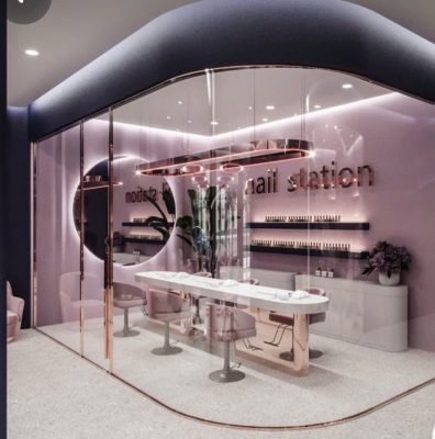 Mẫu thiết kế nội thất tiệm Nail phong cách hiện đại